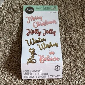 Sizzix Christmas Phrases Sentiment Thinlits